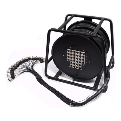 32 Channel Multicore Cable w/ Stage Box on Reel - w/ 8 Returns - 40m