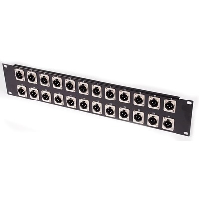 SWAMP Patch Panel - 24ch XLR Male - 2RU 19 inch