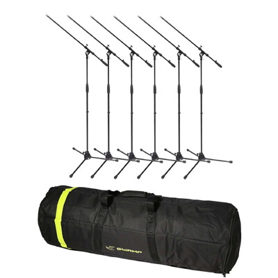 SWAMP MS-003T Microphone Stands with MSB6 Stand Bag - 6-Pack