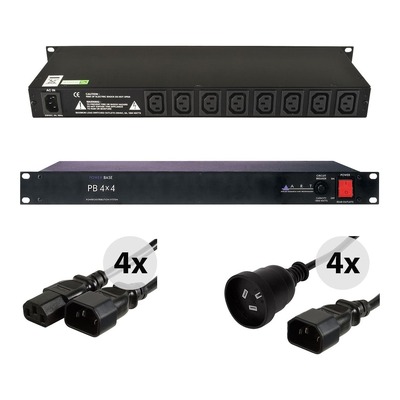 ART PB4x4 PRO 8 Way 10A Power Conditioner w/ Power Cables Combo Pack