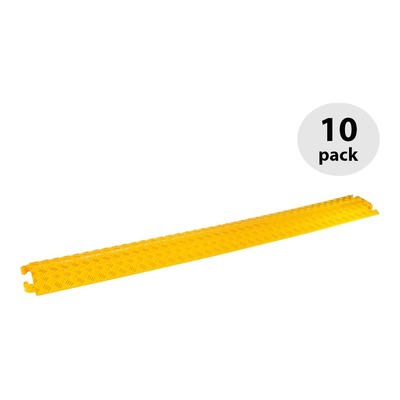 10 Pack - Cable Tray - Cable Cover - Dropover Pipe - YELLOW - 1m