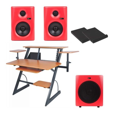 SWAMP Studio Workstation Package - 5" Studio Monitors - 10" Sub - Red