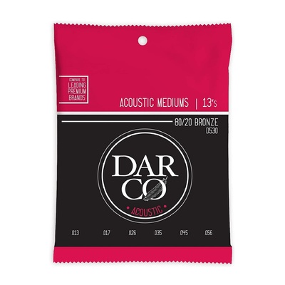 Darco D530 80/20 Bronze Medium Acoustic Guitar String Set 13-56