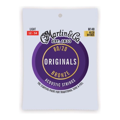 Martin M140 80/20 Bronze The Originals Acoustic Guitar Strings Light 12-54
