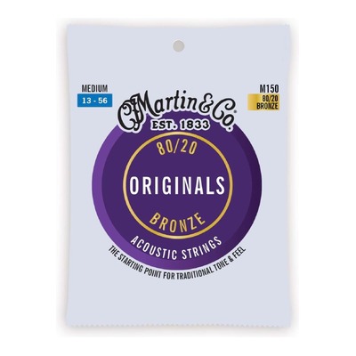 Martin M150 80/20 Bronze The Originals Acoustic Guitar Strings Medium 13-56