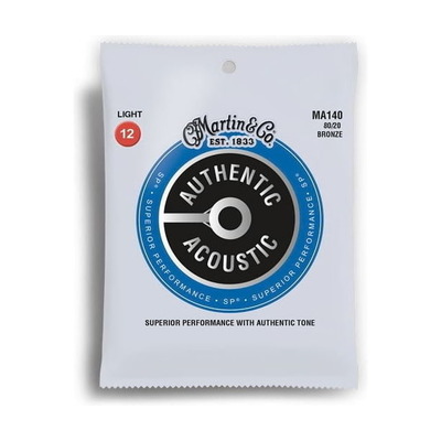 Martin MA140 Authentic Acoustic SP 80/20 Bronze Guitar String Set Light 12-54