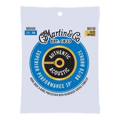 Martin MA150 Authentic Acoustic SP 80/20 Bronze Guitar String Set Medium 13-56