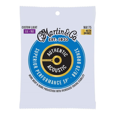 Martin MA175 Authentic Acoustic SP 80/20 Bronze Guitar String Custom Light 11-52