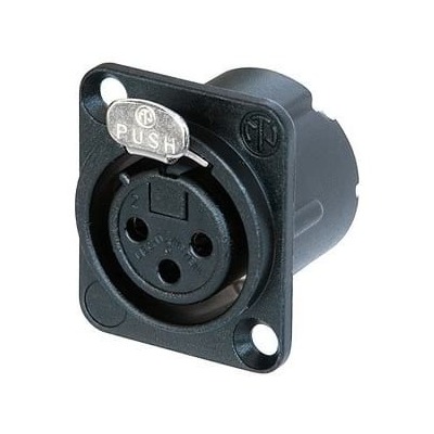 Neutrik NC3FD-LX-B Female XLR Panel Mount Connector