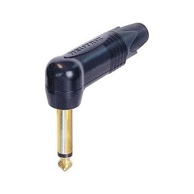 Neutrik NP2RX-B 1/4" Right Angle Jack Connector - Black and Gold