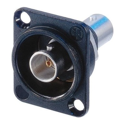 Neutrik NBB75DFI BNC Chassis Panel Mount - Feed-through - Black