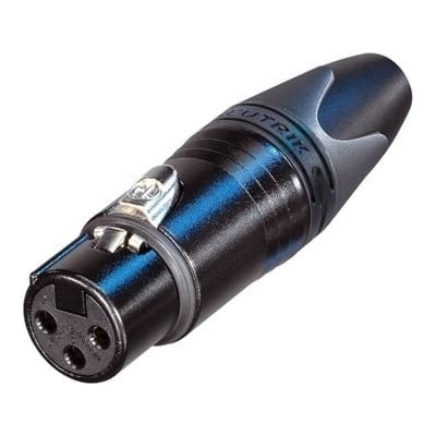 Neutrik NC3FXX-BAG Black Female XLR Connector - Silver Contacts
