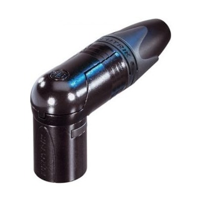 Neutrik NC3MRX-B XLR(m) Right Angle Audio Connector - Black and Gold