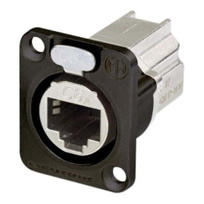 Neutrik NE8FDX-P6-B etherCON Ethernet CAT6A Pass Through Panel Connector D-Style