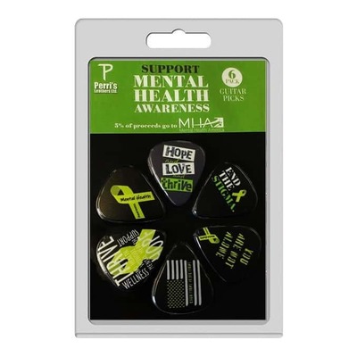 Mental Health Awareness - Celluloid Guitar Picks - 6 Pack - 0.71mm