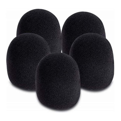 On Stage Foam Microphone Windscreen - Black - Medium Dynamic Mic - 5-Pack