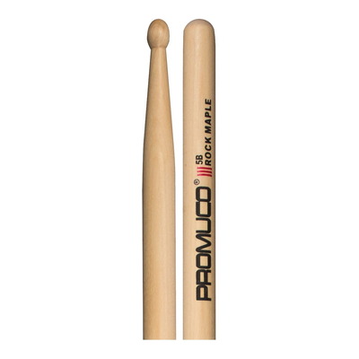 Promuco 18025B Rock Maple 5B Wood Tip Drumsticks