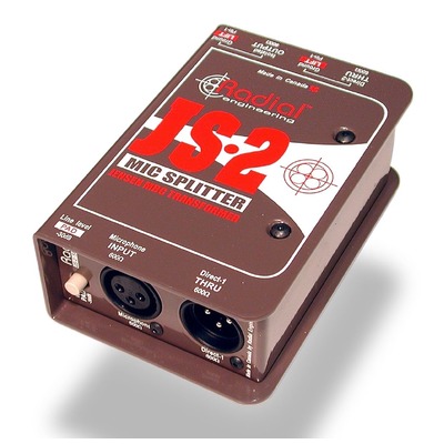 Radial JS2 Mic Splitter - 2 channel XLR Microphone Splitter