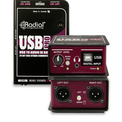 Radial USB-PRO Stereo USB - Computer Digital DI Box - Audio Interface