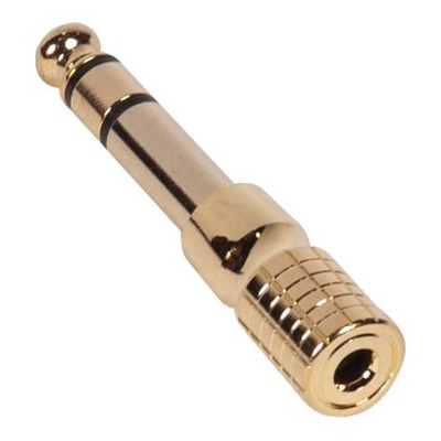 Audio Adapter - 1/8" female to 1/4" male - Stereo TRS - Gold