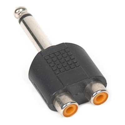 Audio Adapter - 2x RCA female to 1/4" male Mono TS