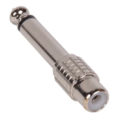 Audio Adapter - RCA female to 1/4" male Mono TS (silver)