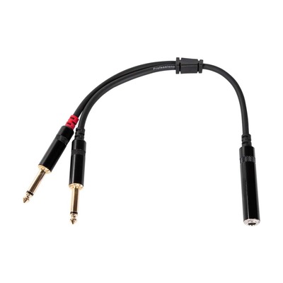 SWAMP Stereo Patch Cable - 1/4"(f)TRS to 2x 1/4"(m) TS - 30cm