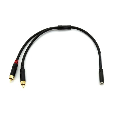 SWAMP Dual RCA to 3.5mm AUX Audio Patch Cable - 30cm