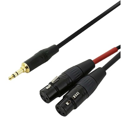 Dual XLR(f) to 3.5mm TRS - Stereo XLR Signal Combiner - 30cm