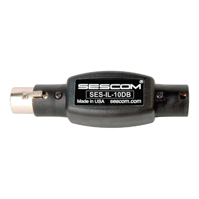 Sescom SES-IL-10DB -10dB XLR Male to XLR Female Inline Attenuator