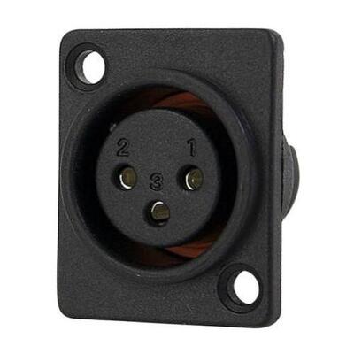 Sun Rise SVP561P-S-3.5-WP 3-Pin XLR Female IP54 Waterproof Panel Mount Connector