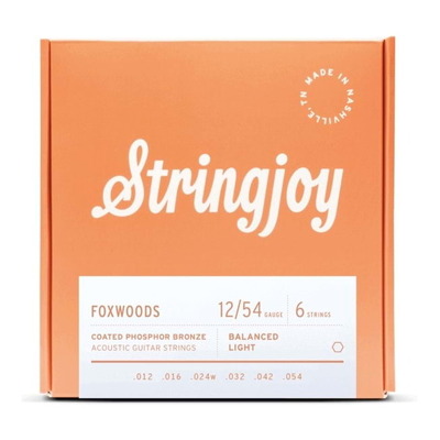 Stringjoy Foxwoods Coated Phosphor Bronze Acoustic Guitar Strings Light - 12-54