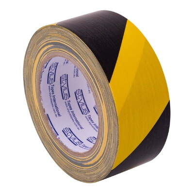 Stylus 210 Hazard Cloth Tape - 48mm x 25m - Black/Yellow