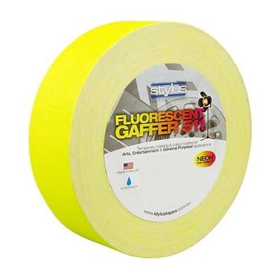 Stylus 511 Professional Neon Matte Gaffer Tape - Yellow