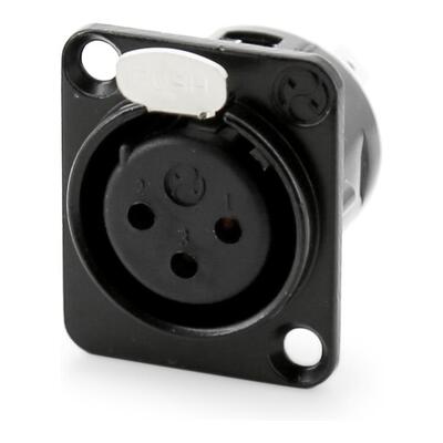 Yongsheng XLR Female YS145-BG Panel Mount Connector - Black